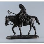 Скульптура Крестьянка с граблями на лошади